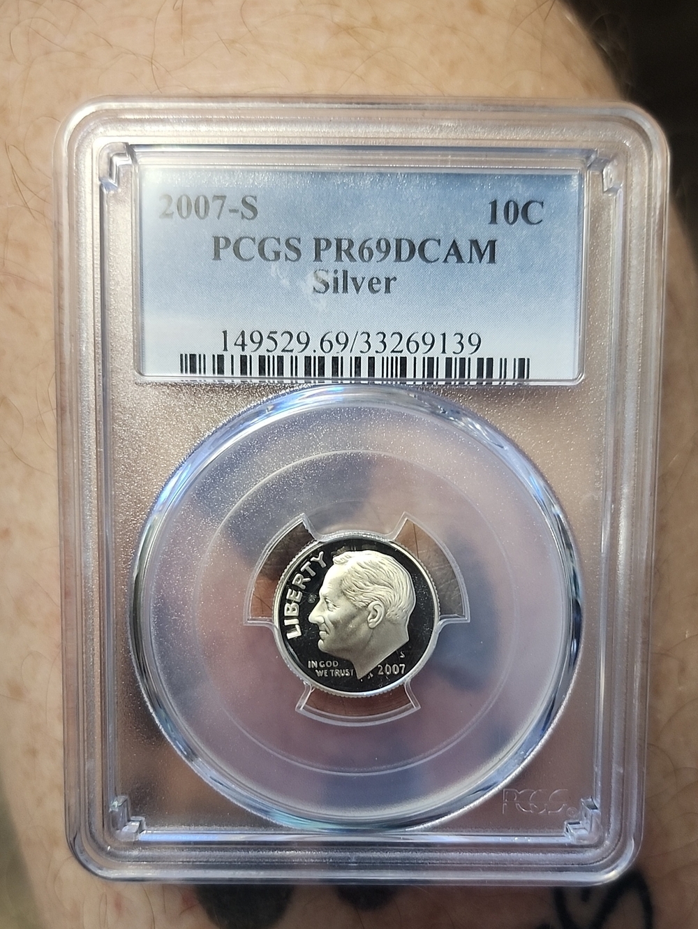 Graded 2007-S Roosevelt Dime Silver PR69DCAM - Silver